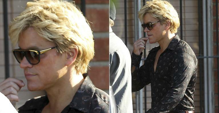 Matt Damon aparece com novo look para filme
