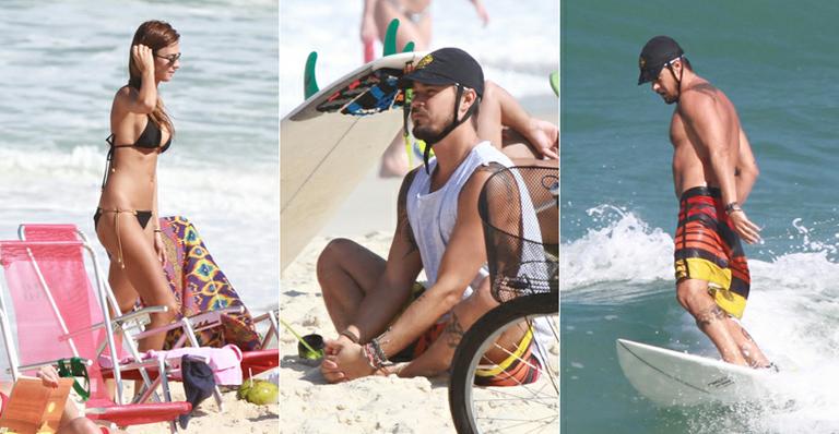 Paulinho Vilhena e Thaila Ayala curtem sol carioca