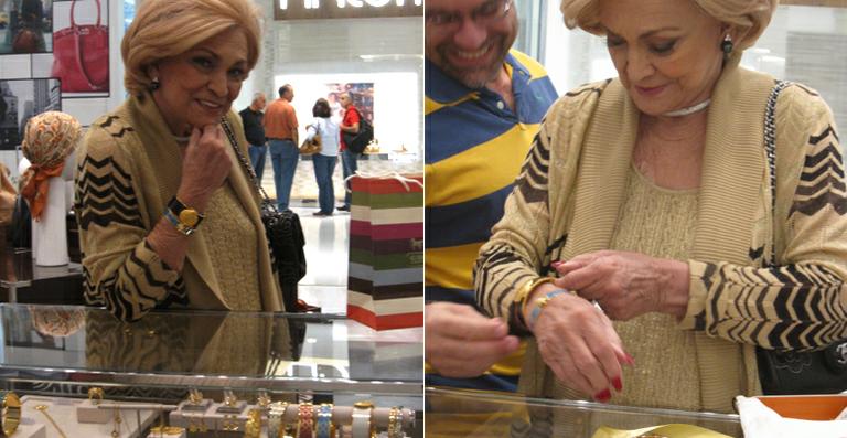 Hebe Camargo curte tarde de compras em SP