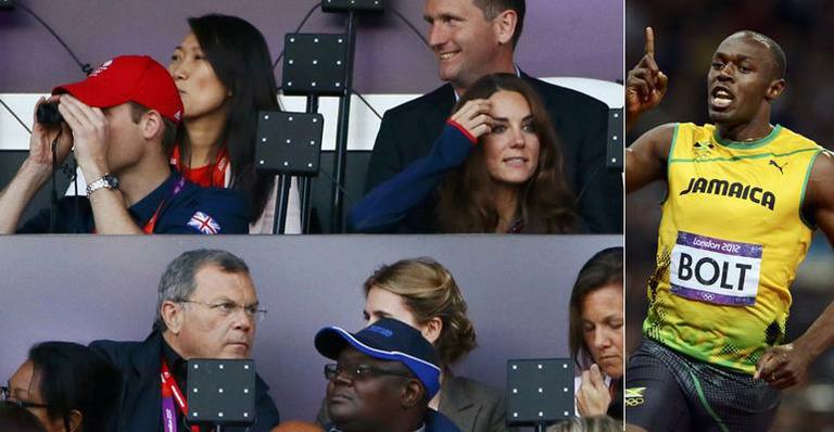 Príncipe William e Kate Middleton acompanham o bi de Usain Bolt nos 100 metros rasos