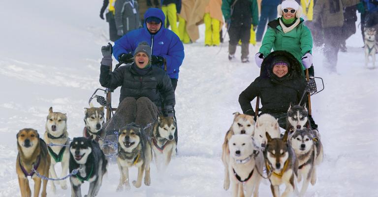 A lúdica aventura da tradicional corrida de trenó