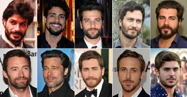 Com ou sem barba? Compare os looks dos astros das novelas e dos cinemas