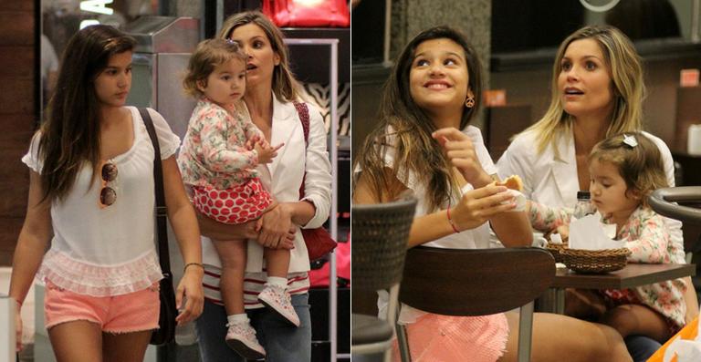 Flávia Alessandra aproveita passeio com as filhas no Rio