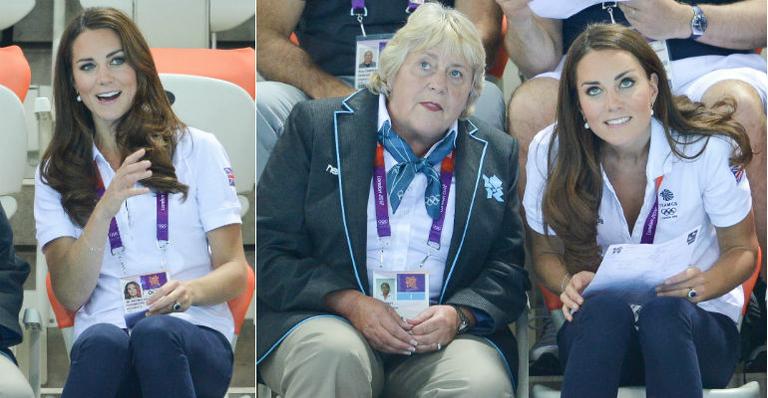 Kate Middleton confere nado sincronizado na Olimpíada