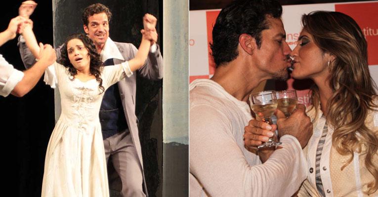Carlos Machado estreia no teatro com beijinhos da amada