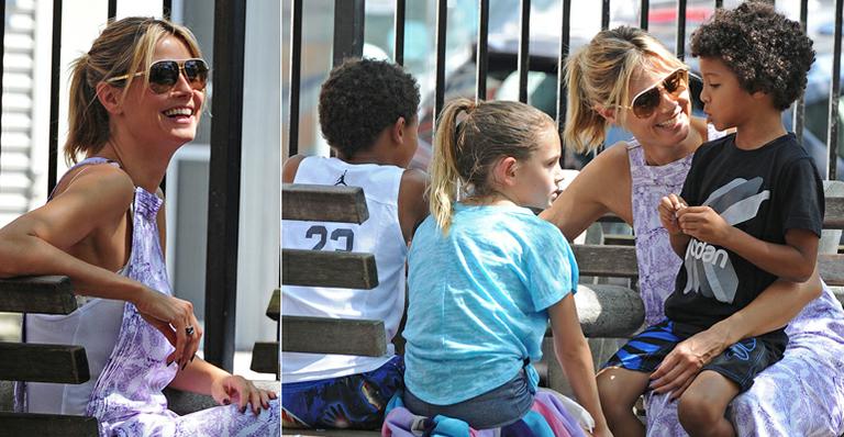 Heidi Klum se diverte com os filhos por Nova York
