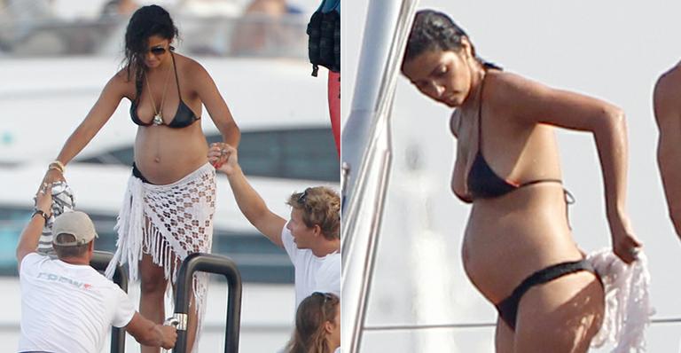 Grávida, Camila Alves passeia de iate com Matthew McCounaghey e Bono