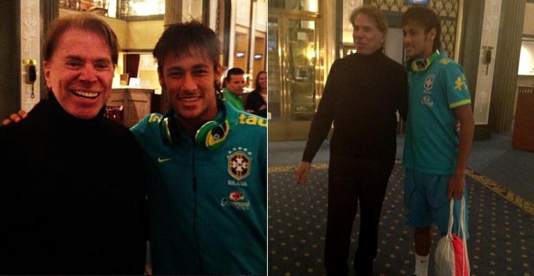 Neymar tieta Silvio Santos em hotel na Suécia