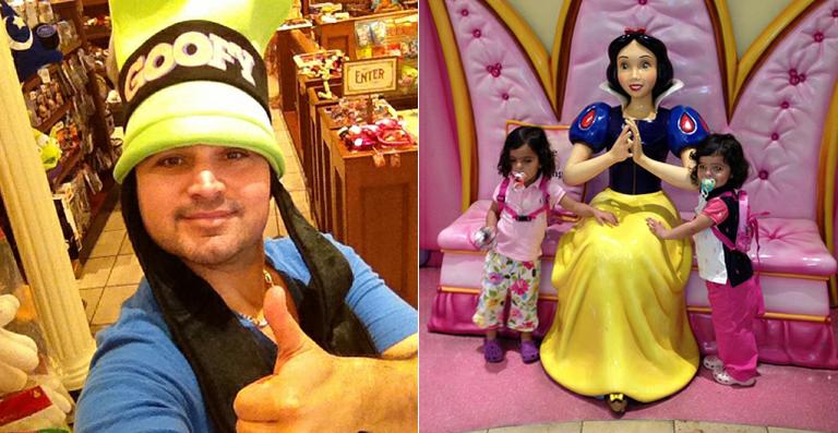 Luciano Camargo curte dias de descanso em família na Disney