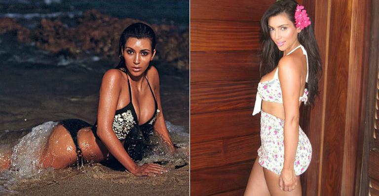 Kim Kardashian nas versões sensual e comportada
