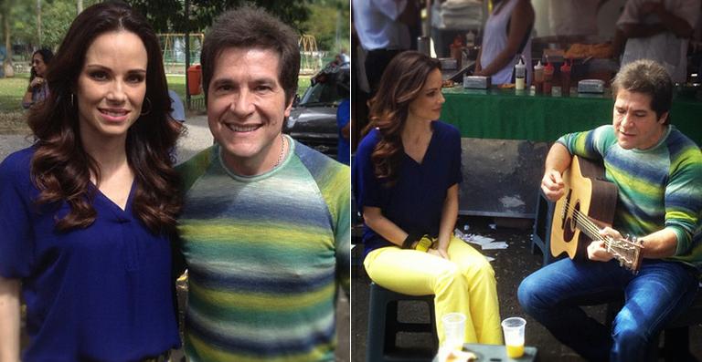Ana Furtado grava com Daniel em feira livre no Rio de Janeiro