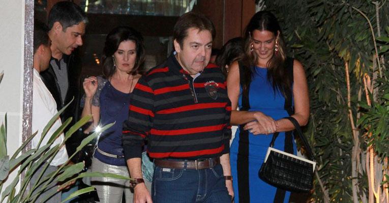 Faustão, William Bonner e Fátima Bernardes jantam juntos no Rio