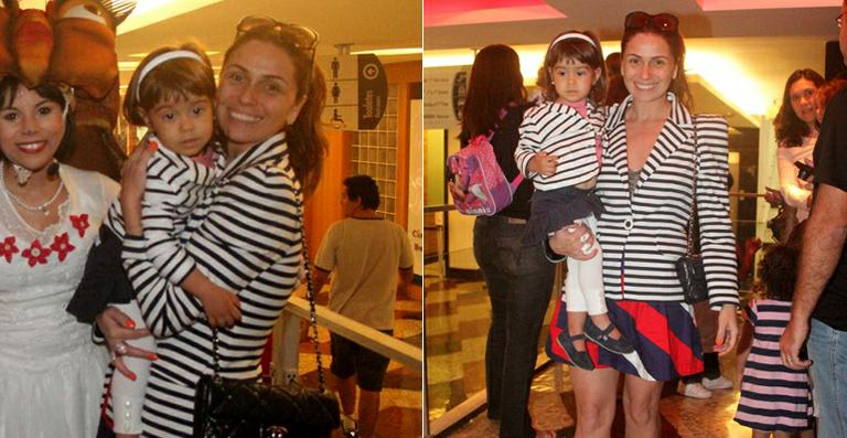 Giovanna Antonelli usa look igual ao de uma de suas filhas gêmeas