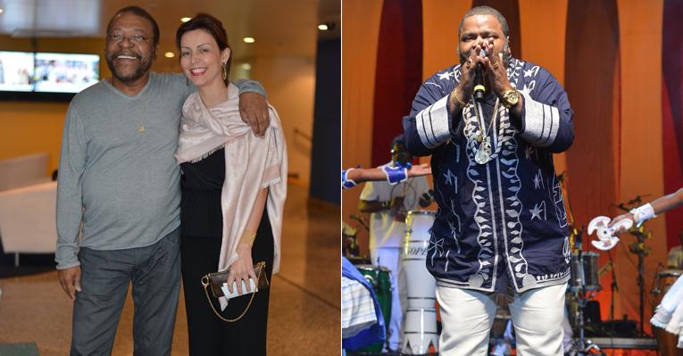 Acompanhado da amada, Martinho da Vila confere o show de Arlindo Cruz no Rio