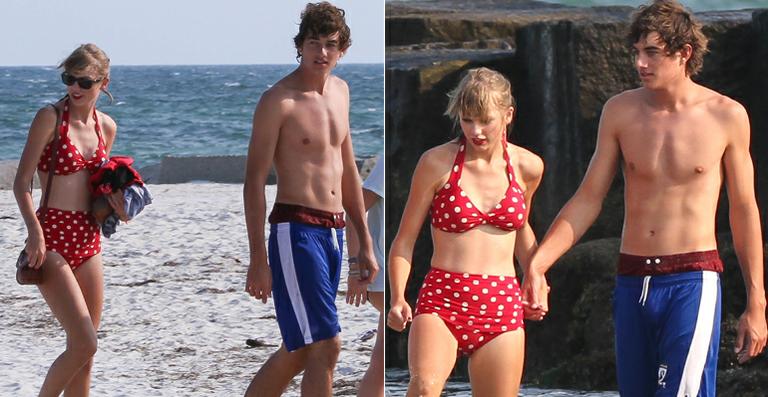 Com biquíni chamativo, Taylor Swift vai à praia com novo namorado