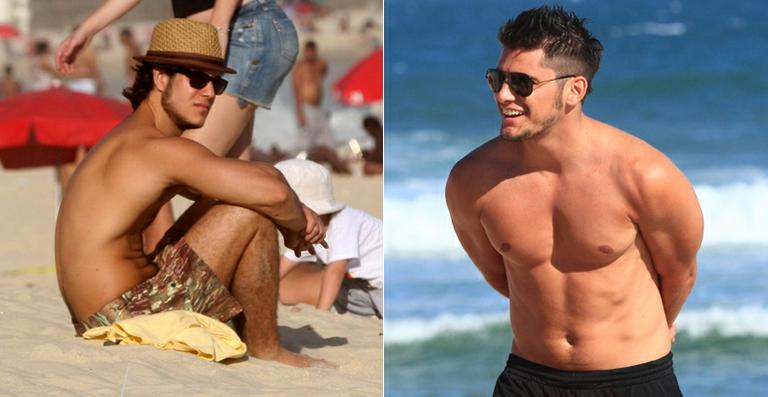 Garotos do Divino: Gissoni e Emiliano mostram a boa forma na praia
