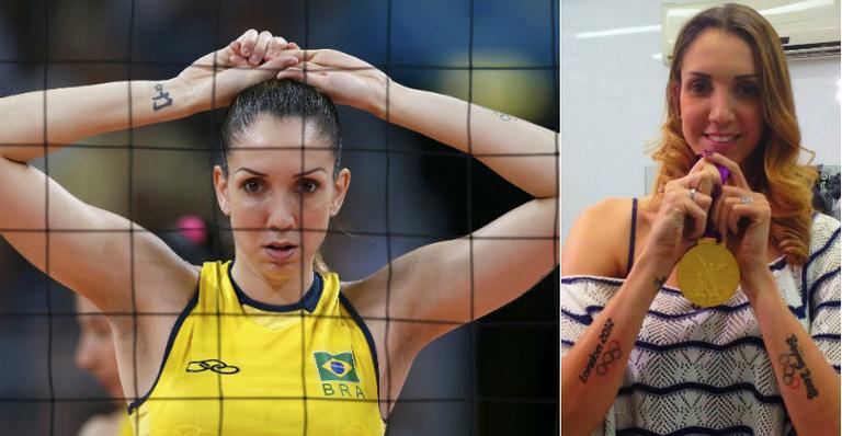 Thaísa faz tatuagem em homenagem ao ouro no vôlei