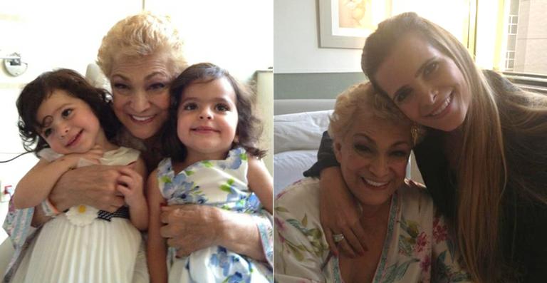 Hebe Camargo recebe visita das filhas de Luciano