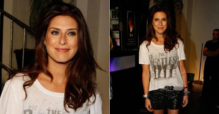 Com look descontraído, Fernanda Paes Leme badala na capital paulista