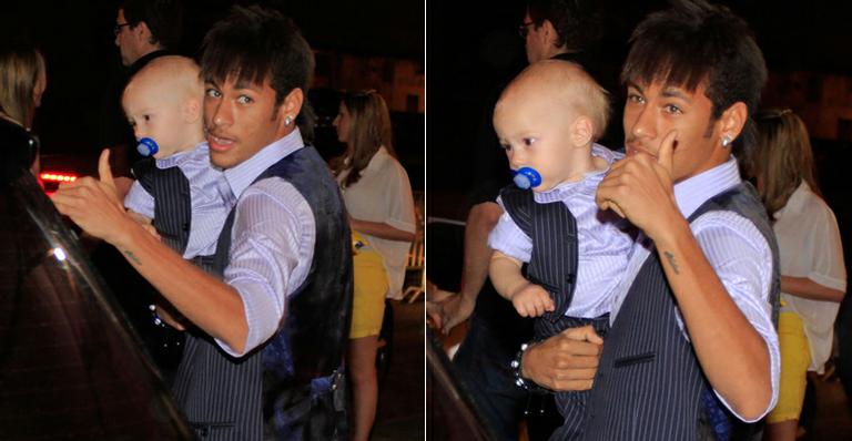 Craque Neymar comemora o primeiro aniversário do filho Davi Lucca