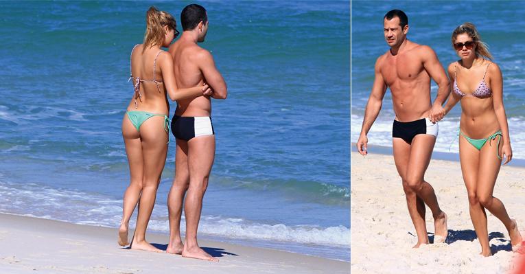 Malvino Salvador e Sophie Charlotte namoram em praia carioca