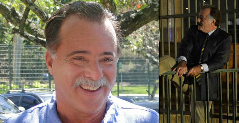 Personagem de Tony Ramos pinta bigode com rímel em ‘Guerra dos Sexos’