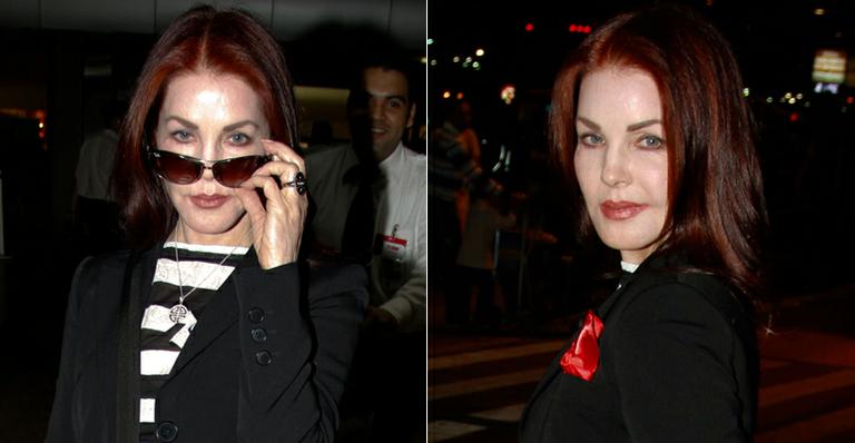 Priscilla Presley desembarca em Guarulhos