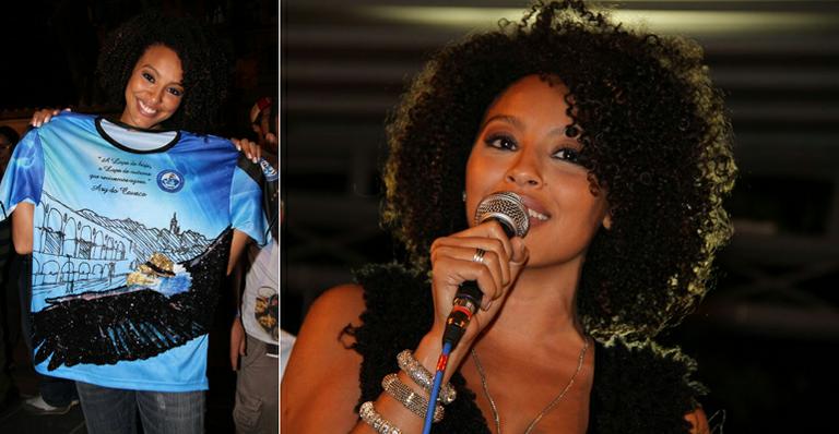 Sheron Menezzes se emociona com homenagem da escola de samba Portela