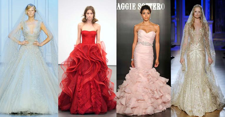 Vestidos de noiva coloridos são tendência