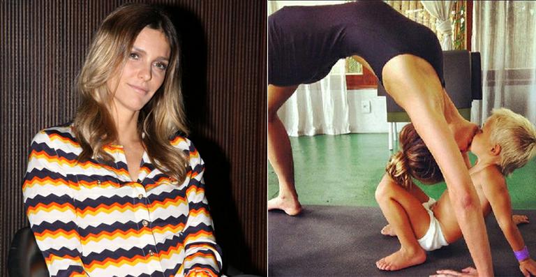 Fernanda Lima em momento fofo com um dos filhos gêmeos