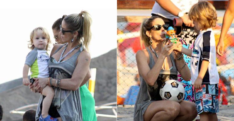 Danielle Winits: domingo de passeio e brincadeiras com Guy e Noah