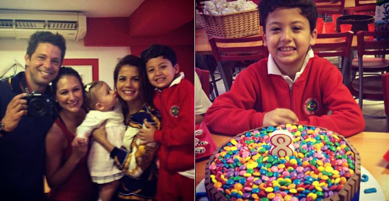 Nívea Stelmann e Mario Frias festejam o aniversário do filho Miguel