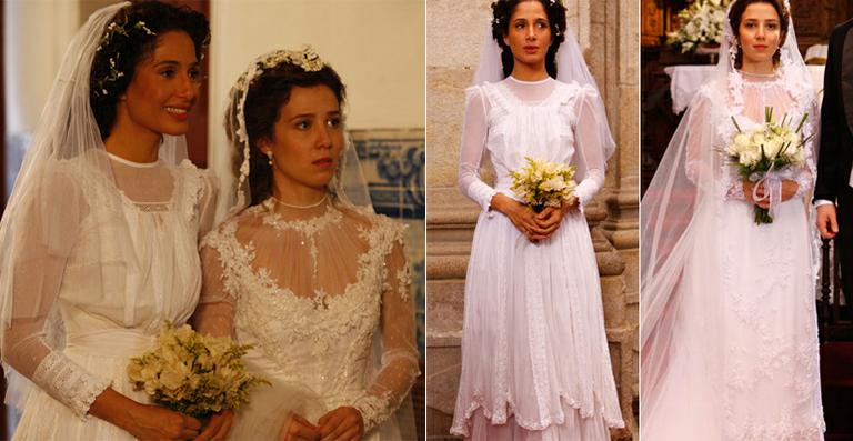 As diferenças dos vestidos de noiva de Laura e Isabel em ‘Lado a Lado’