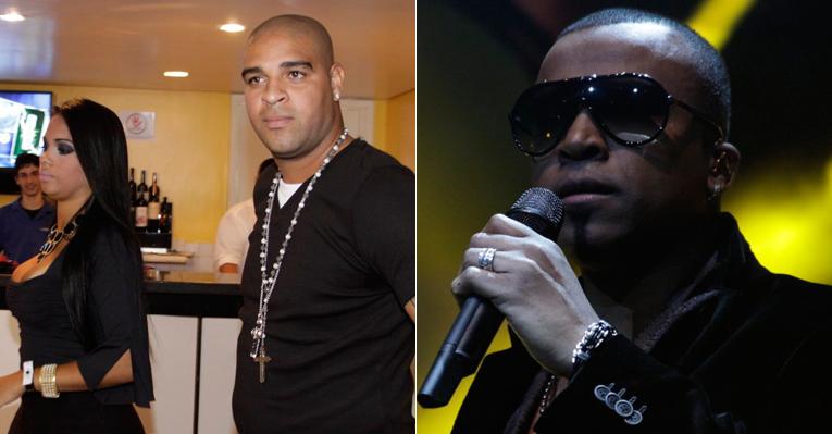 Acompanhado de uma morena, Adriano confere show do cantor Alexandre Pires