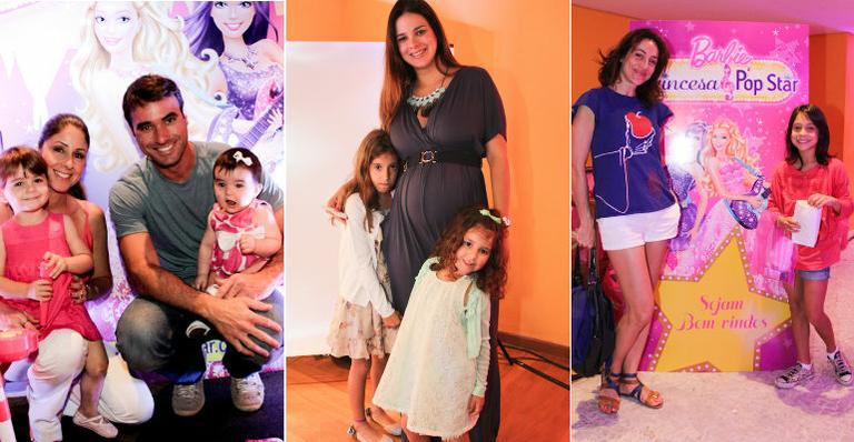 Estilosas, filhas de Patrícia Maldonado, Vera Viel e Cynthia Benini veem filme da Barbie