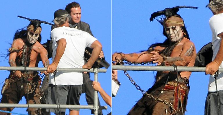 Johnny Depp filma ‘O Cavaleiro Solitário’ em Los Angeles