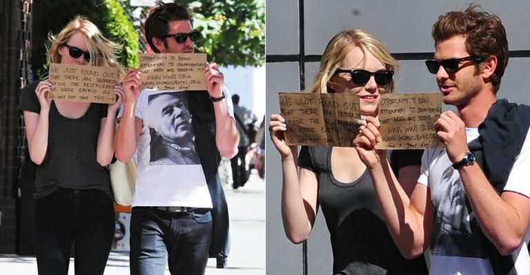 Andrew Garfield e Emma Stone: casal unido por boa causa