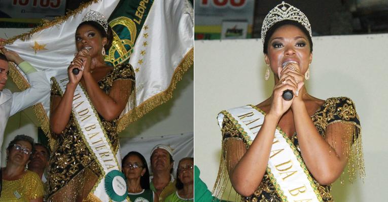 Emocionada, Cris Vianna é coroada rainha de bateria da Imperatriz