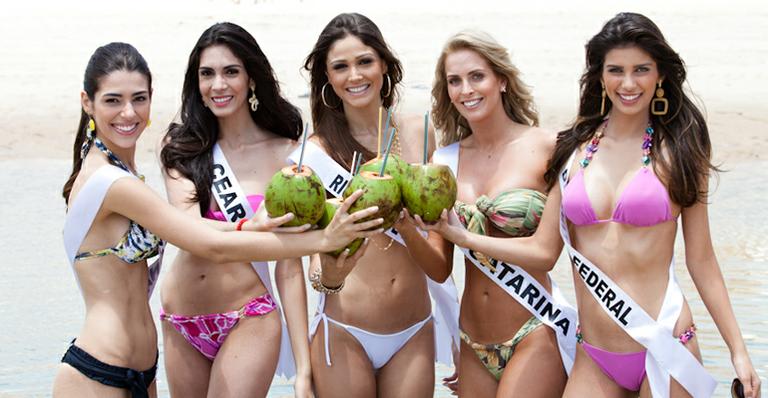 Candidatas a Miss Brasil curtem praia no Ceará