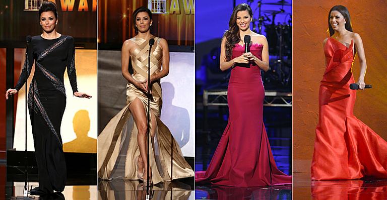 Os nove looks de Eva Longoria para a apresentação do Alma Awards