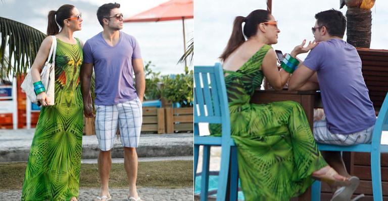 Claudia Raia e Jarbas Homem de Mello curtem o romance na orla carioca