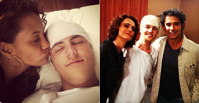 Miguel Roncato ganha beijo de Tais Araújo nos bastidores de ‘Cheias de Charme’
