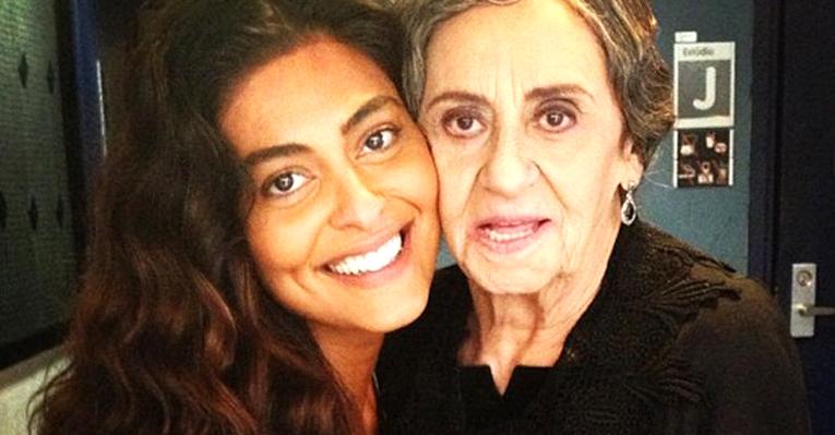 Juliana Paes tieta sua musa, Laura Cardoso, nos bastidores de ‘Gabriela’