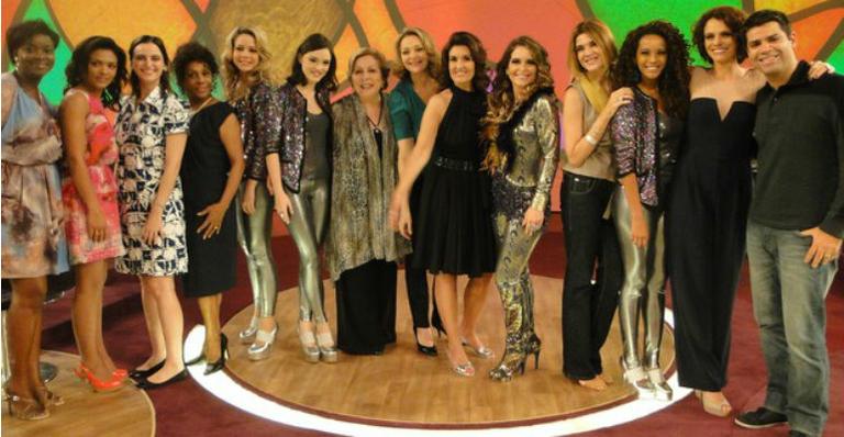 Elenco de ‘Cheias de Charme’ grava com Fátima Bernardes para a novela