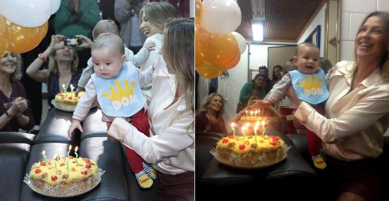 Filho de Luana Piovani ganha festa nos bastidores de ‘Guerra dos Sexos’