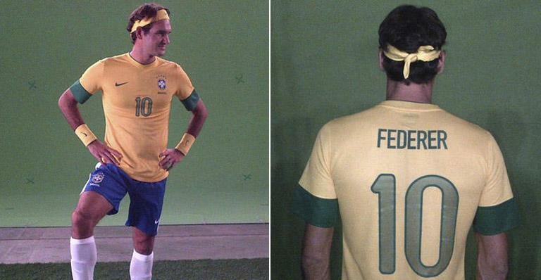 Prestes a realizar partidas em São Paulo, Roger Federer posta foto com uniforme da Seleção Brasileira