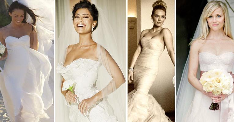 Vestidos de noiva tomara que caia: românticos e glamourosos