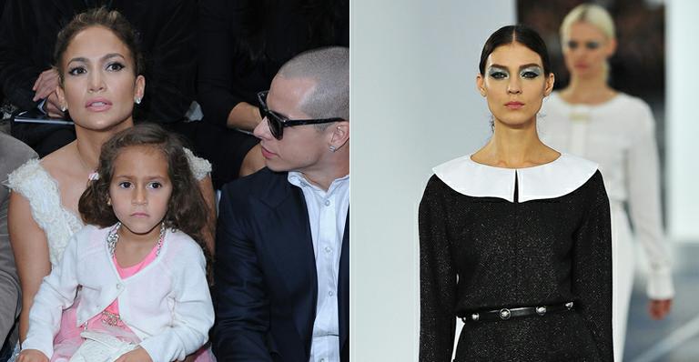 Filha de J-Lo, Emme acompanha a mãe em desfile da Chanel em Paris
