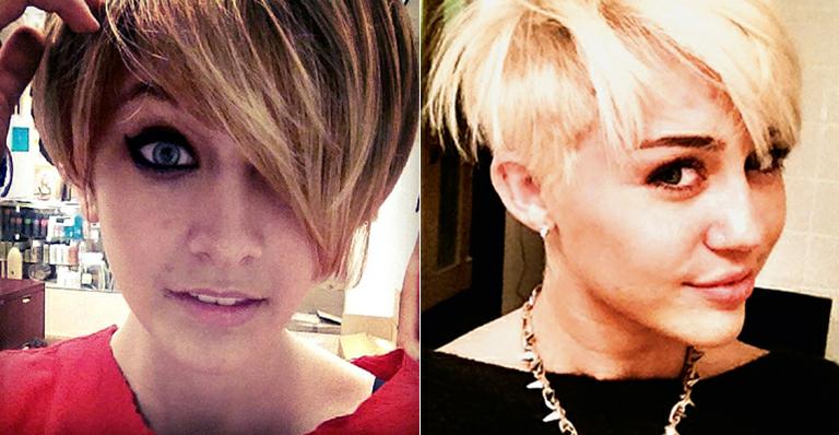 Paris Jackson usa peruca inspirada no novo corte de cabelos de Miley Cyrus