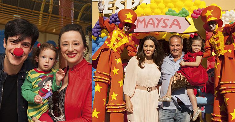 Tânia Mara e Jayme Monjardim levam o circo ao aniversário da filha